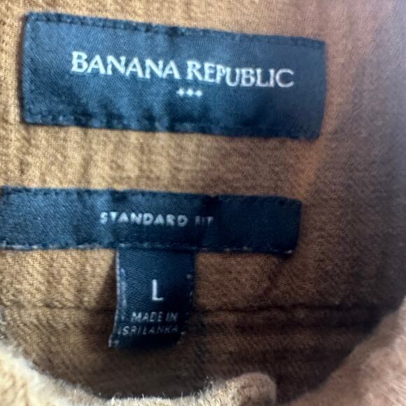 Banana Republic Men’s Brown Cotton Button-Down • Standard Fit • Size L - Picture 5 of 6